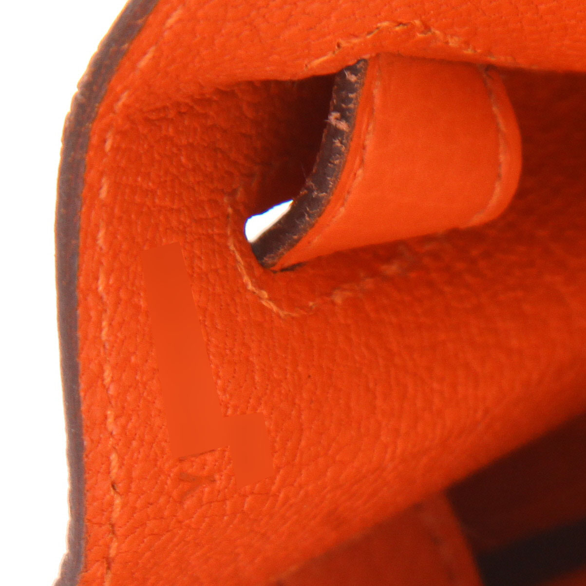 Borsa Hermès  Kelly 32 cm in pelle togo arancione Feu - Detail D4