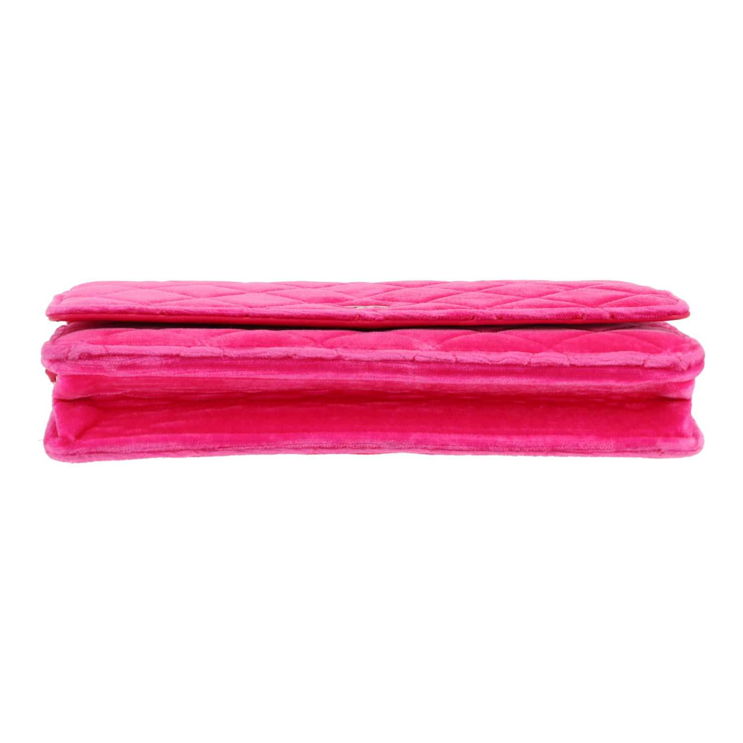 Bolso bandolera Chanel  Wallet on Chain en terciopelo rosa - Detail D1