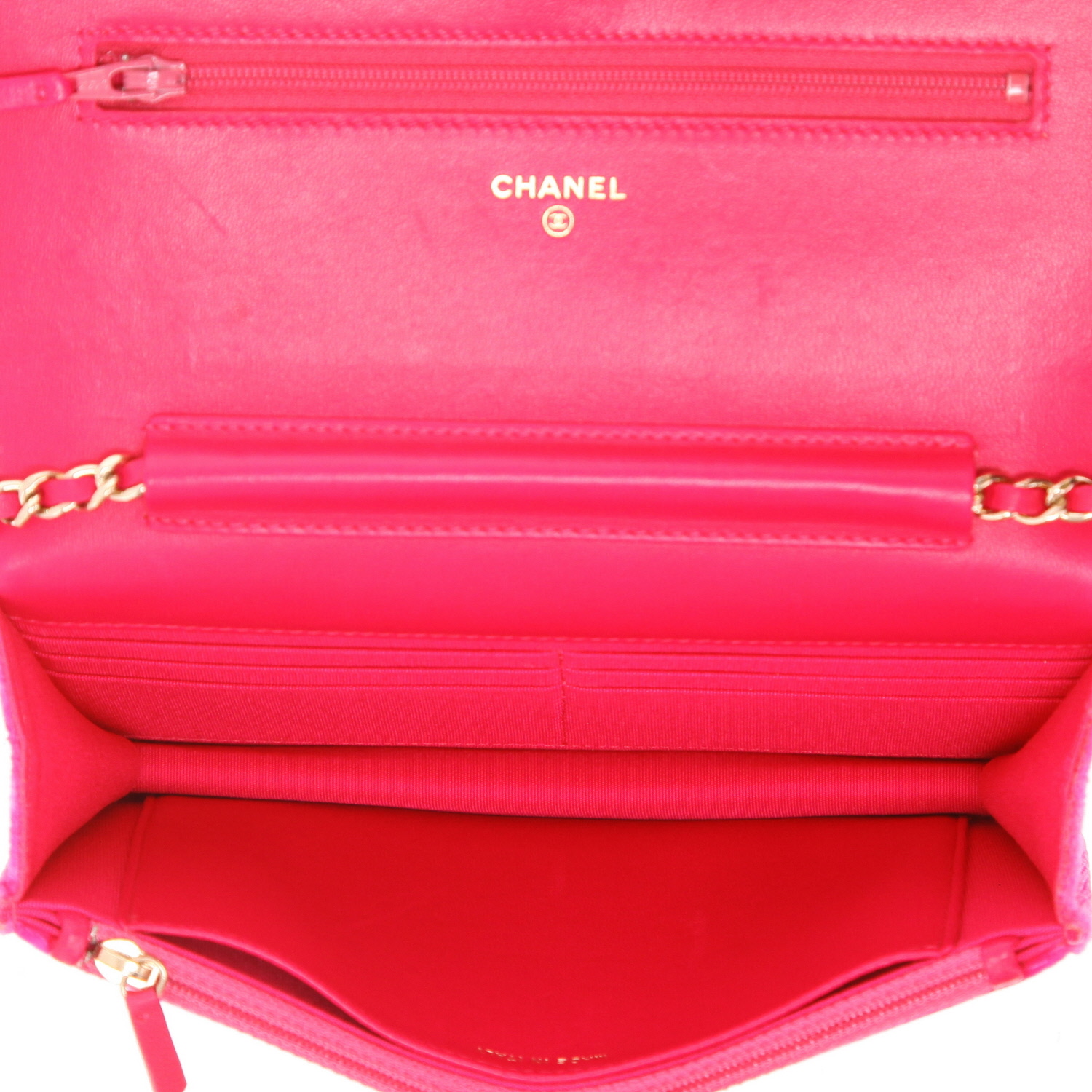 Borsa a tracolla Chanel  Wallet on Chain in velluto rosa - Detail D3