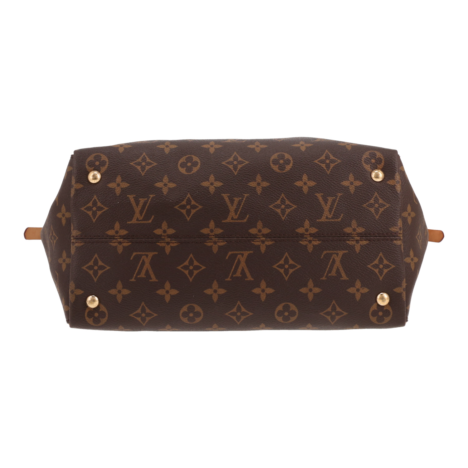 Bolso de mano Louis Vuitton  Tournelle en lona Monogram marrón y cuero natural - Detail D1