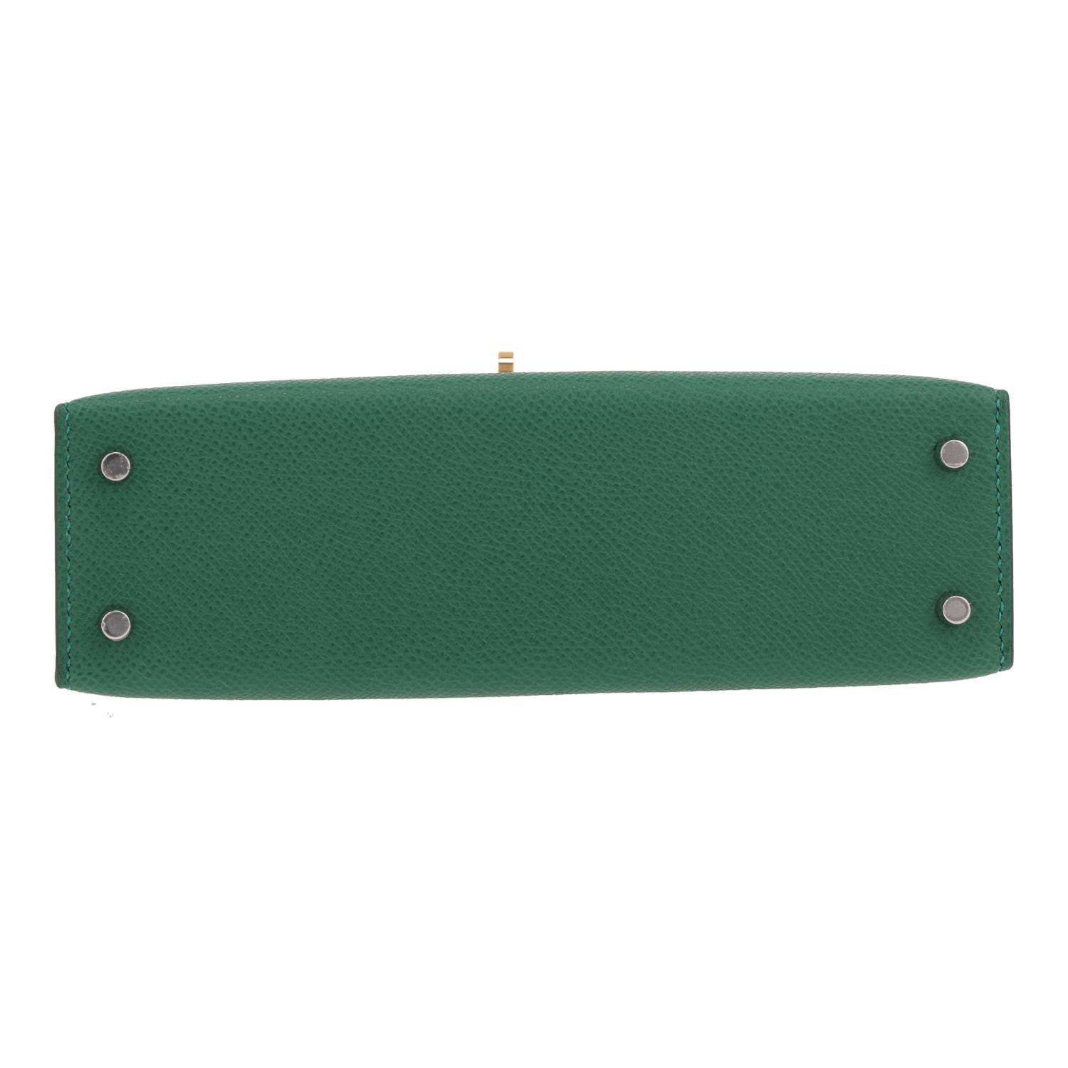 Hermès  Kelly 20 cm shoulder bag  in green epsom leather Electrum hardware - Detail D1