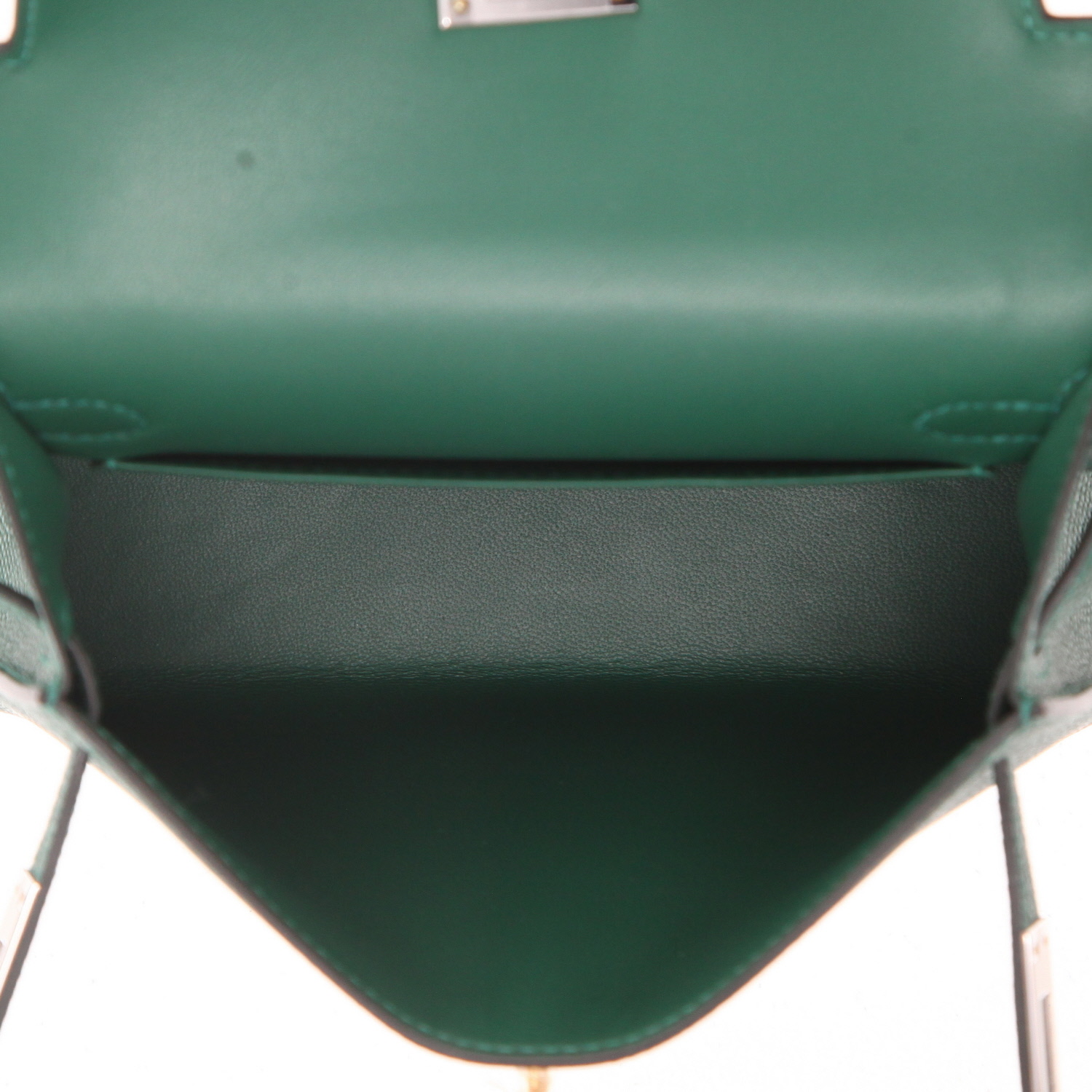 Bolso bandolera Hermès  Kelly 20 cm en cuero epsom verde - Detail D3