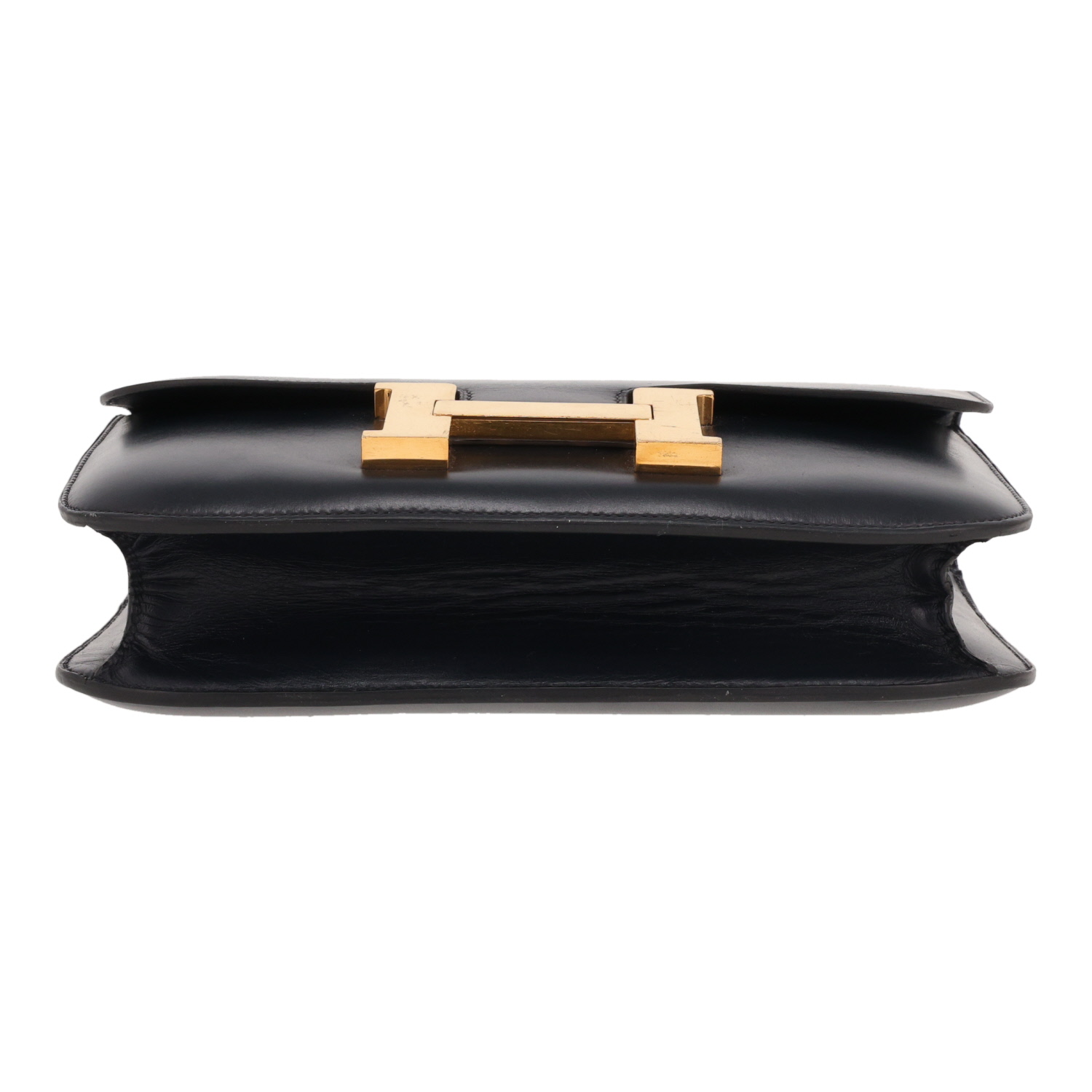 Hermès  Constance handbag  in navy blue box leather - Detail D1