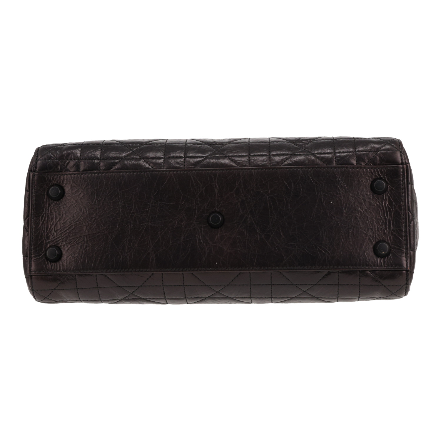 Bolso de mano Dior  Lady Dior en cuero cannage negro - Detail D1