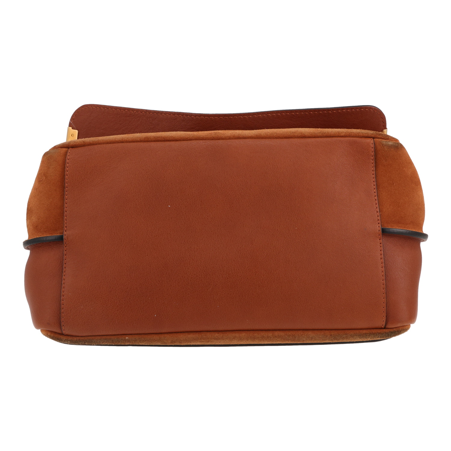 Borsa a tracolla Chloé  Indy in Veau velours marrone e pelle marrone - Detail D1