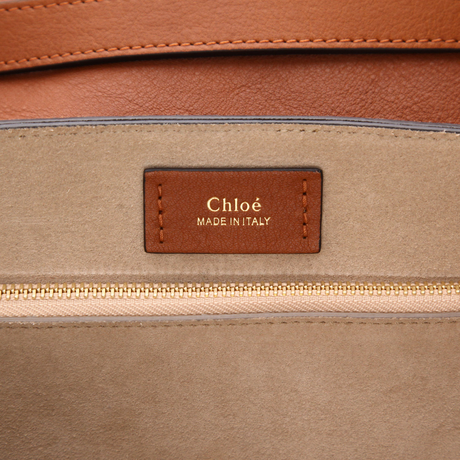 Borsa a tracolla Chloé  Indy in Veau velours marrone e pelle marrone - Detail D2