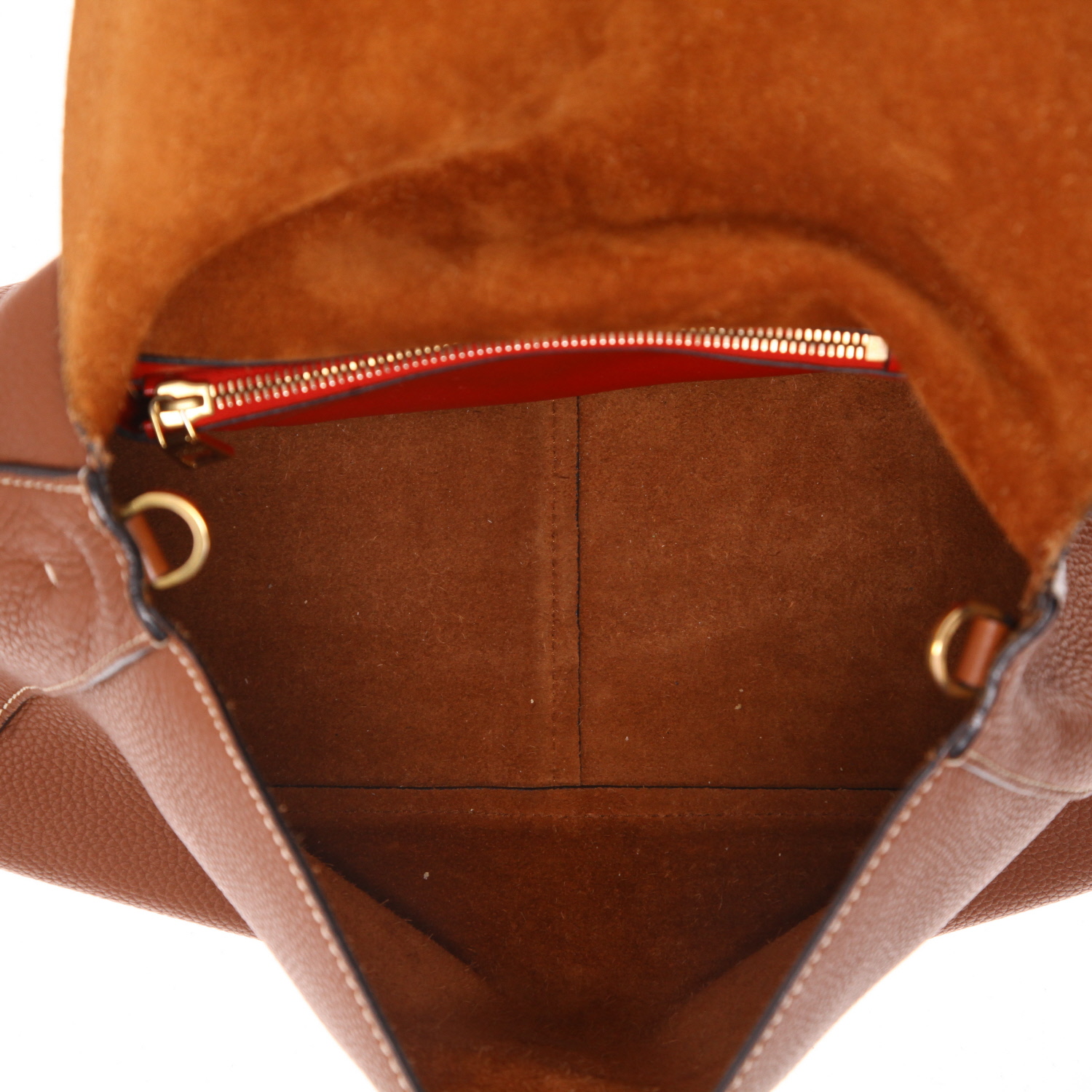 Valentino Garavani   handbag  in brown grained leather - Detail D3