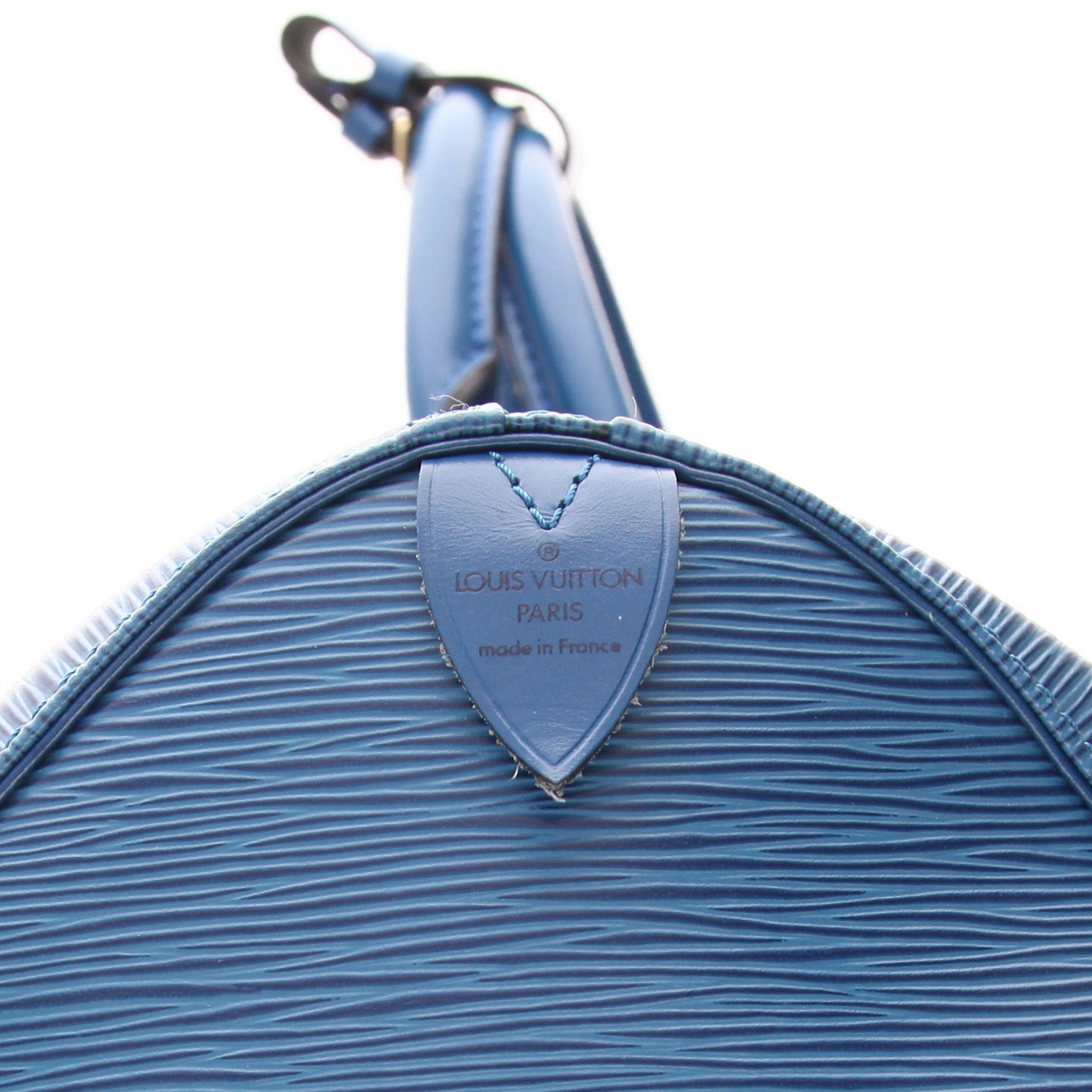 Sac de voyage Louis Vuitton  Keepall 45 en cuir épi bleu - Detail D2