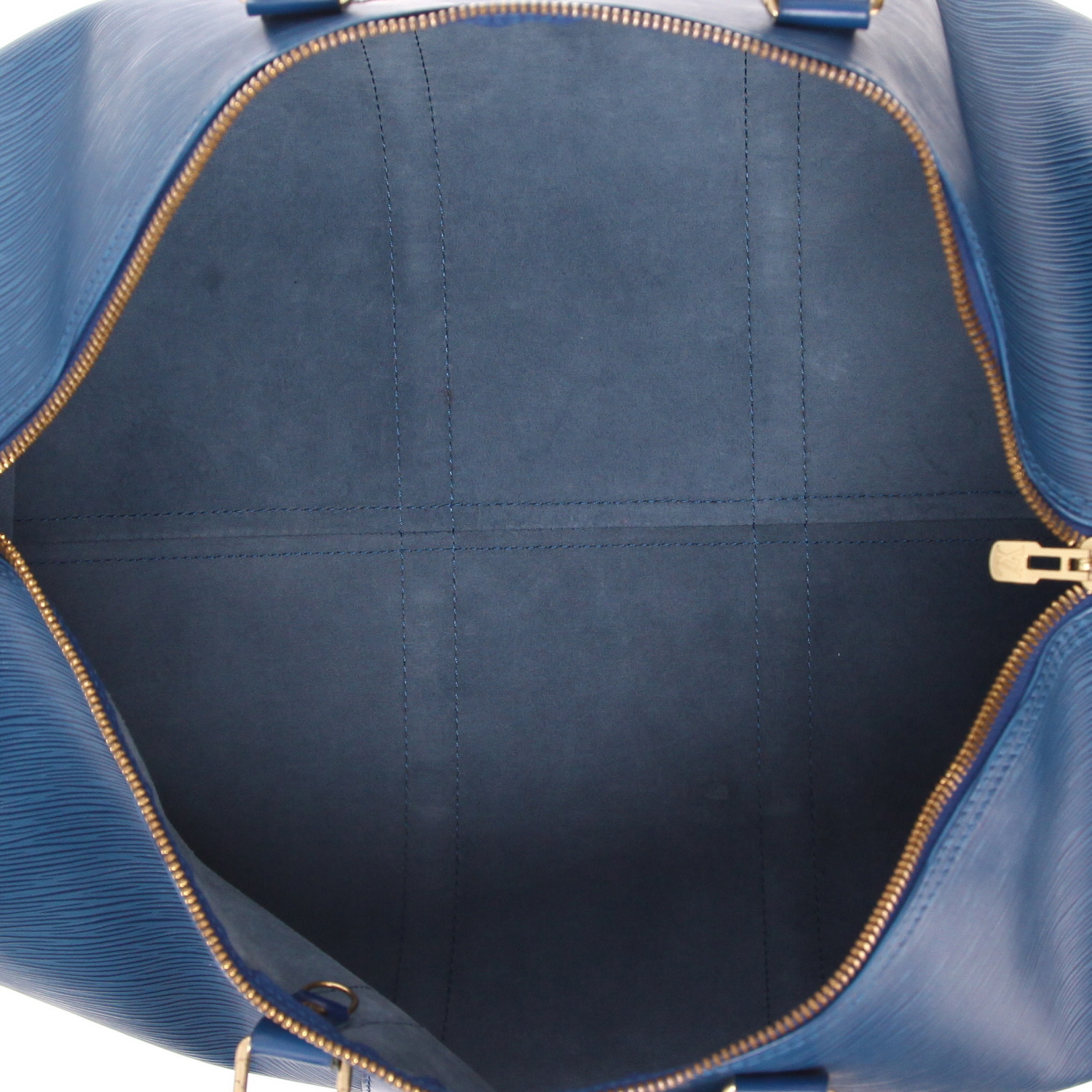 Sac de voyage Louis Vuitton  Keepall 45 en cuir épi bleu - Detail D3