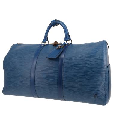 Borsa da viaggio Louis Vuitton  Keepall 45 in pelle Epi blu