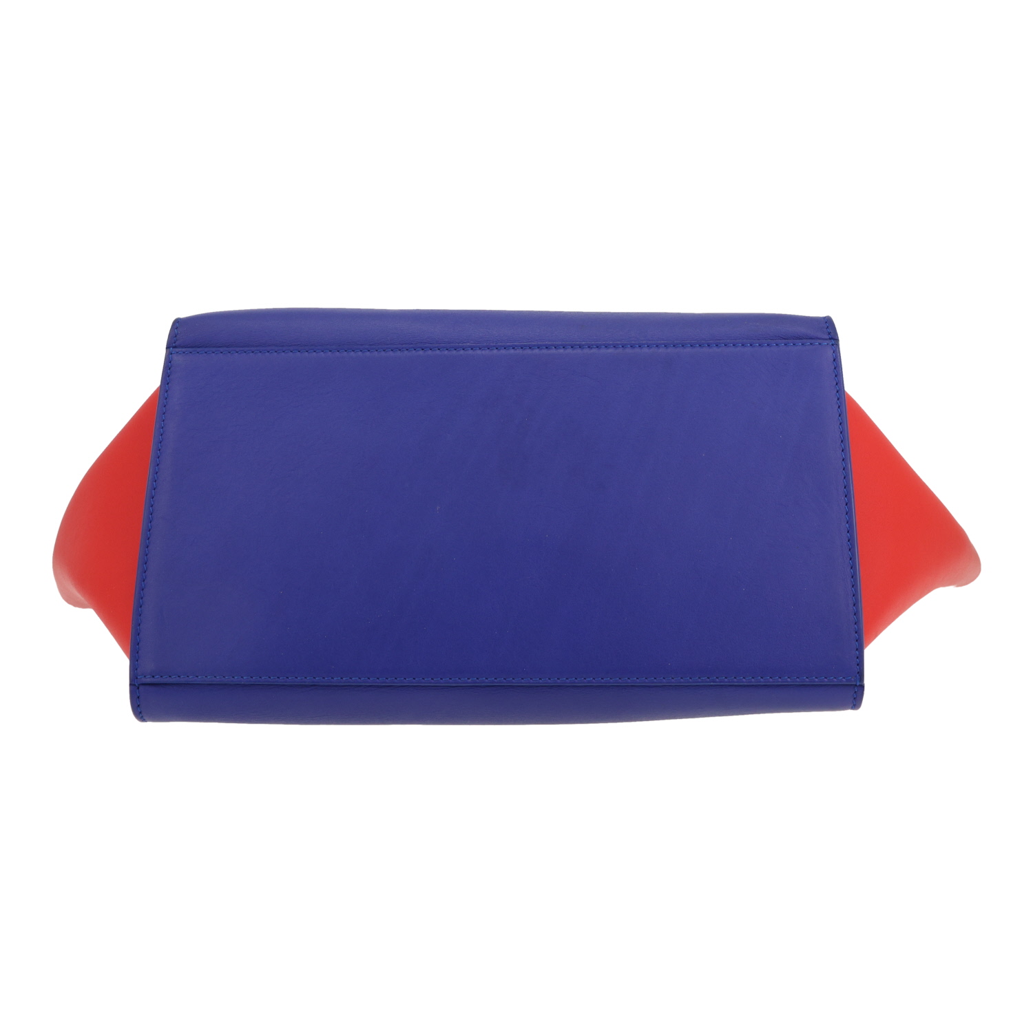 Bolso para llevar al hombro Celine  Trapeze modelo mediano  en cuero negro azul y rojo - Detail D1