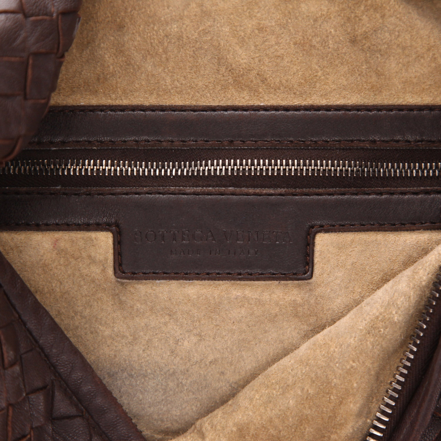 Sac à main Bottega Veneta  Veneta en cuir intrecciato marron - Detail D2