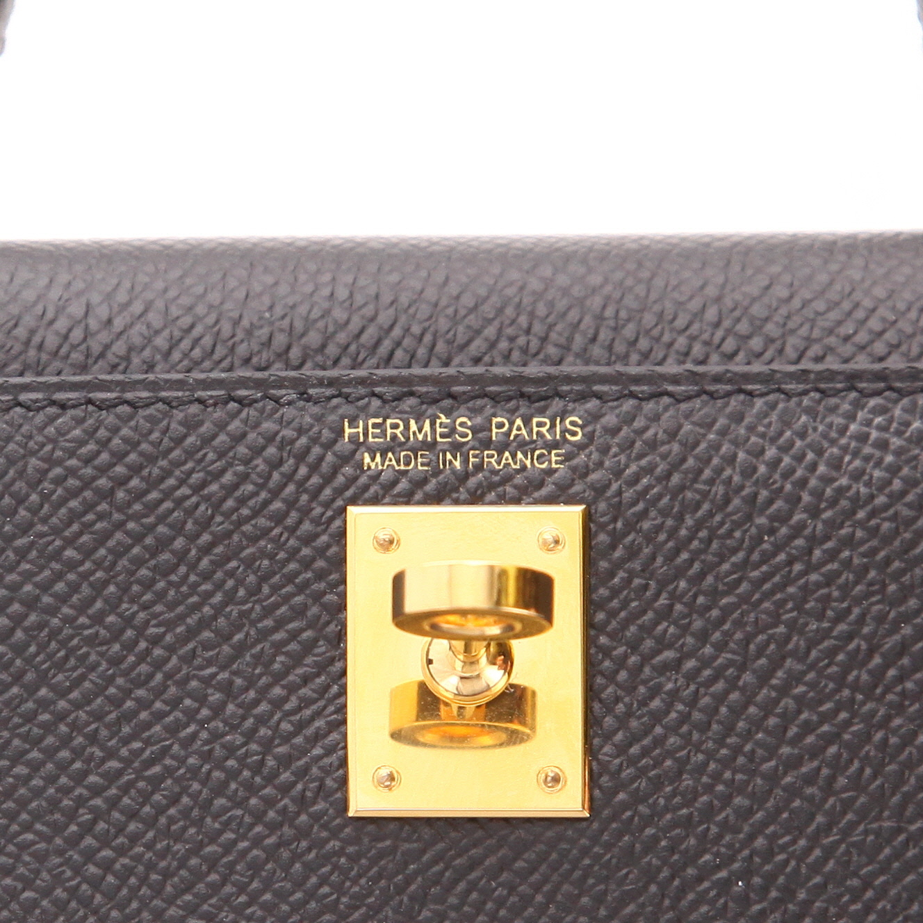 Hermès  Kelly 20 cm shoulder bag  in black epsom leather - Detail D2