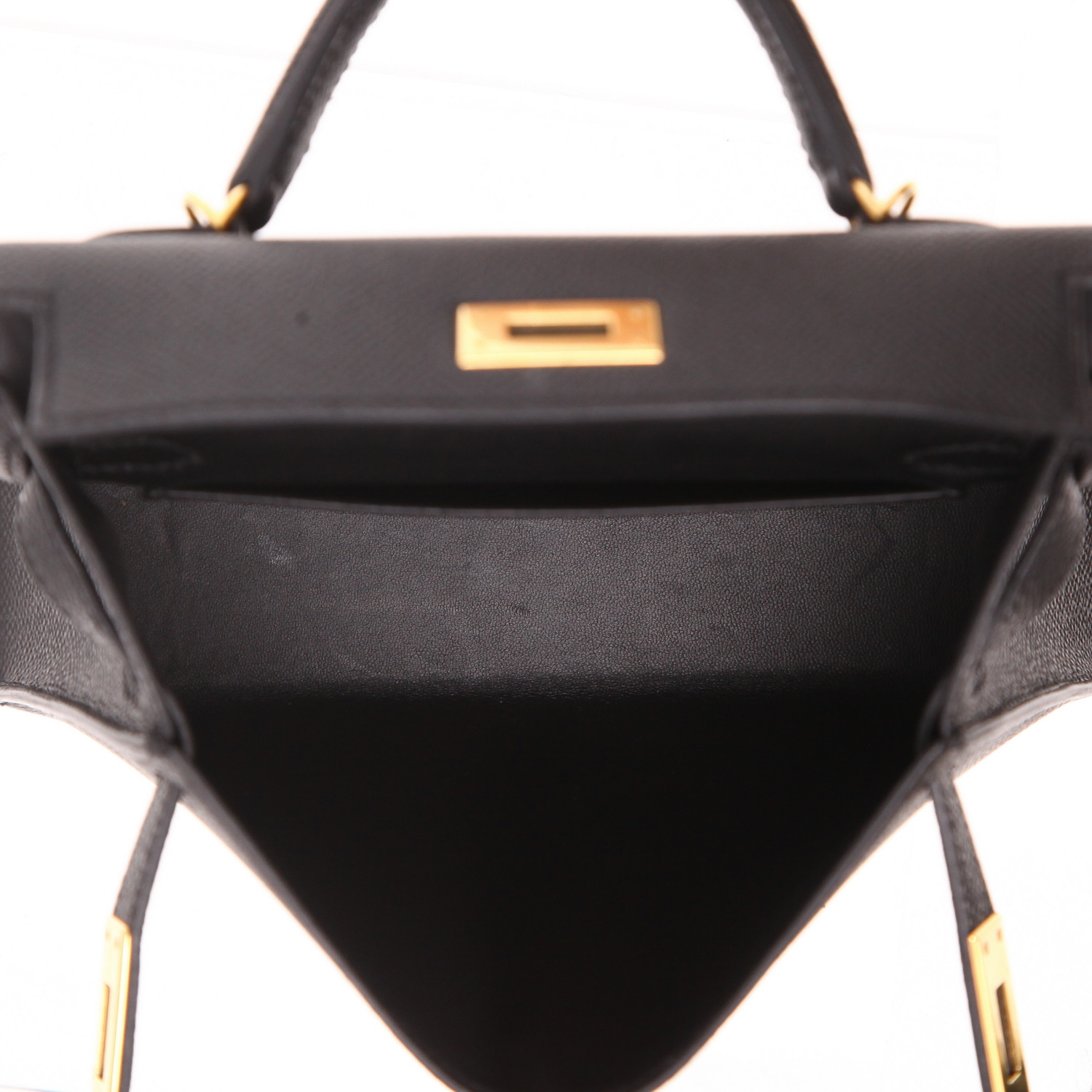 Borsa a tracolla Hermès  Kelly 20 cm in pelle Epsom nera - Detail D3