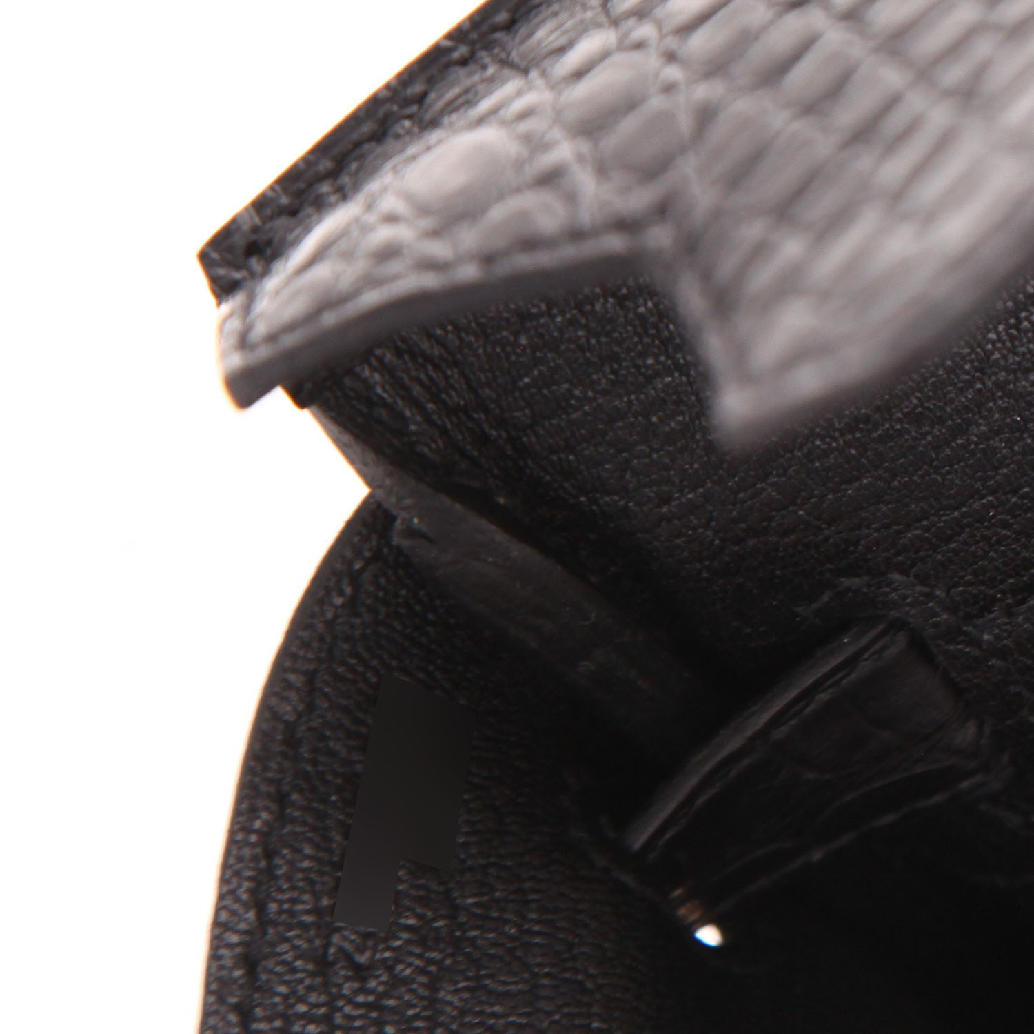 Hermès  Birkin Touch 30 cm handbag  in black togo leather  and black alligator - Detail D4