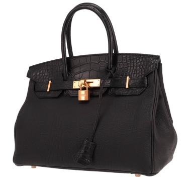 Hermès  Birkin Touch 30 cm handbag  in black togo leather  and black alligator
