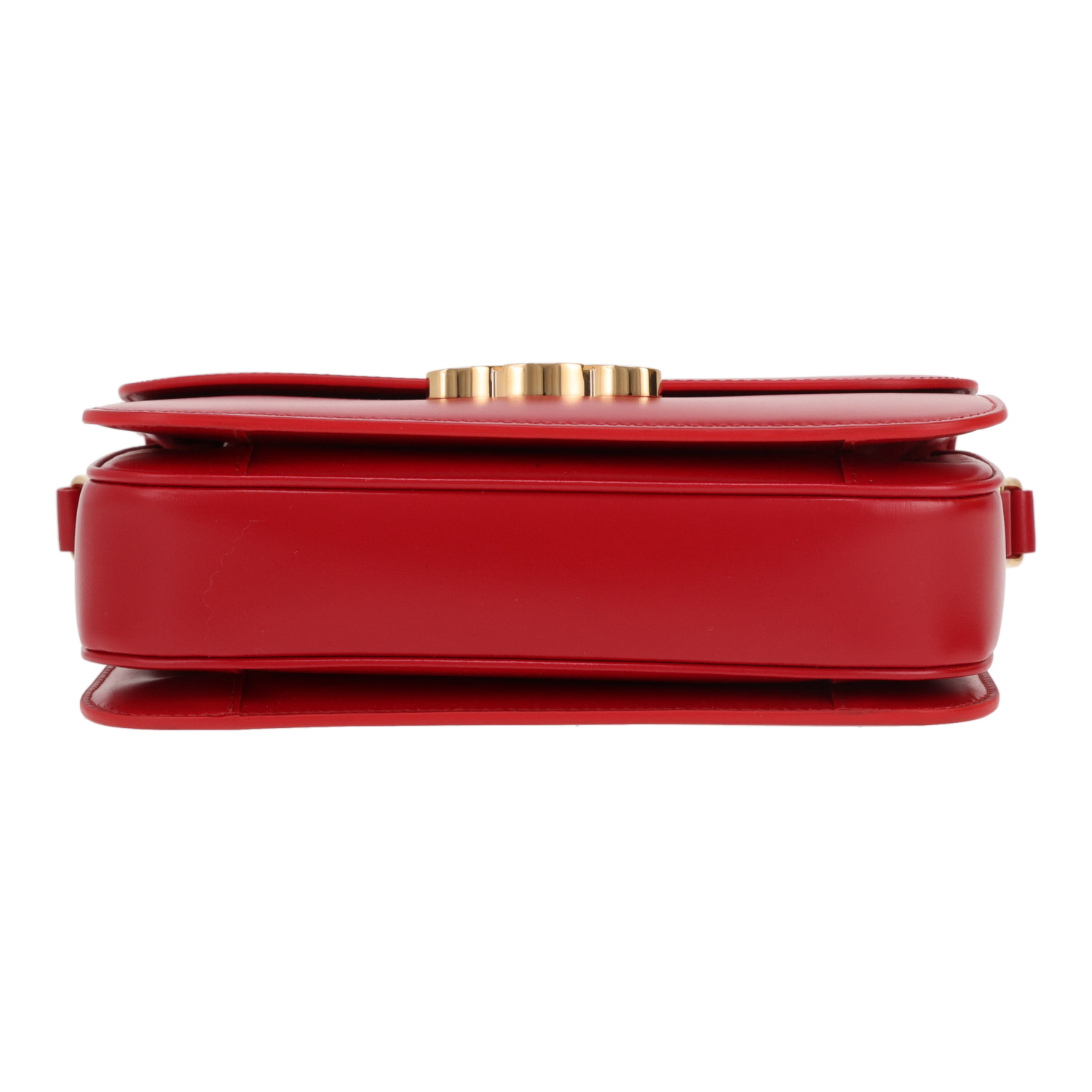 Sac bandoulière Celine  Triomphe moyen modèle  en cuir rouge - Detail D1