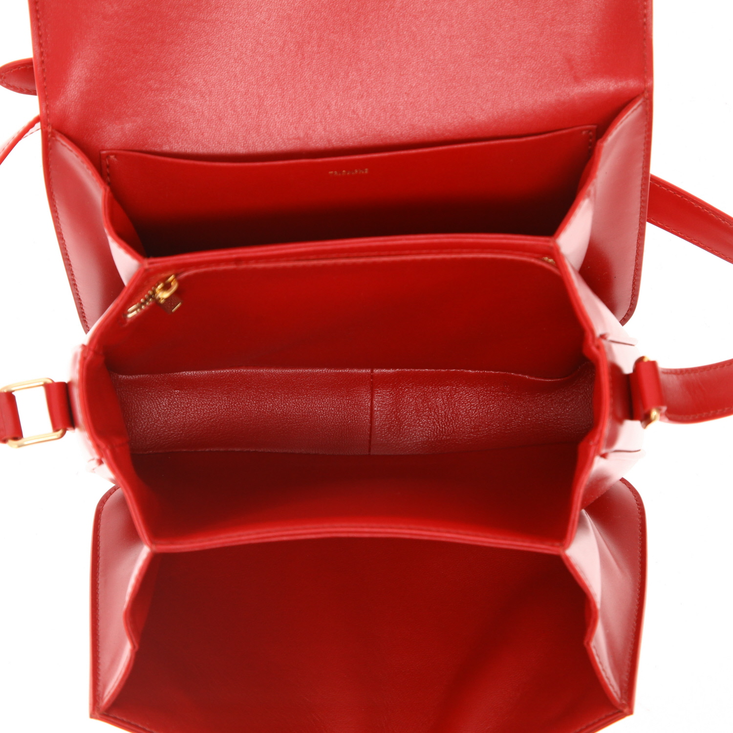 Borsa a tracolla Celine  Triomphe modello medio  in pelle rossa - Detail D3