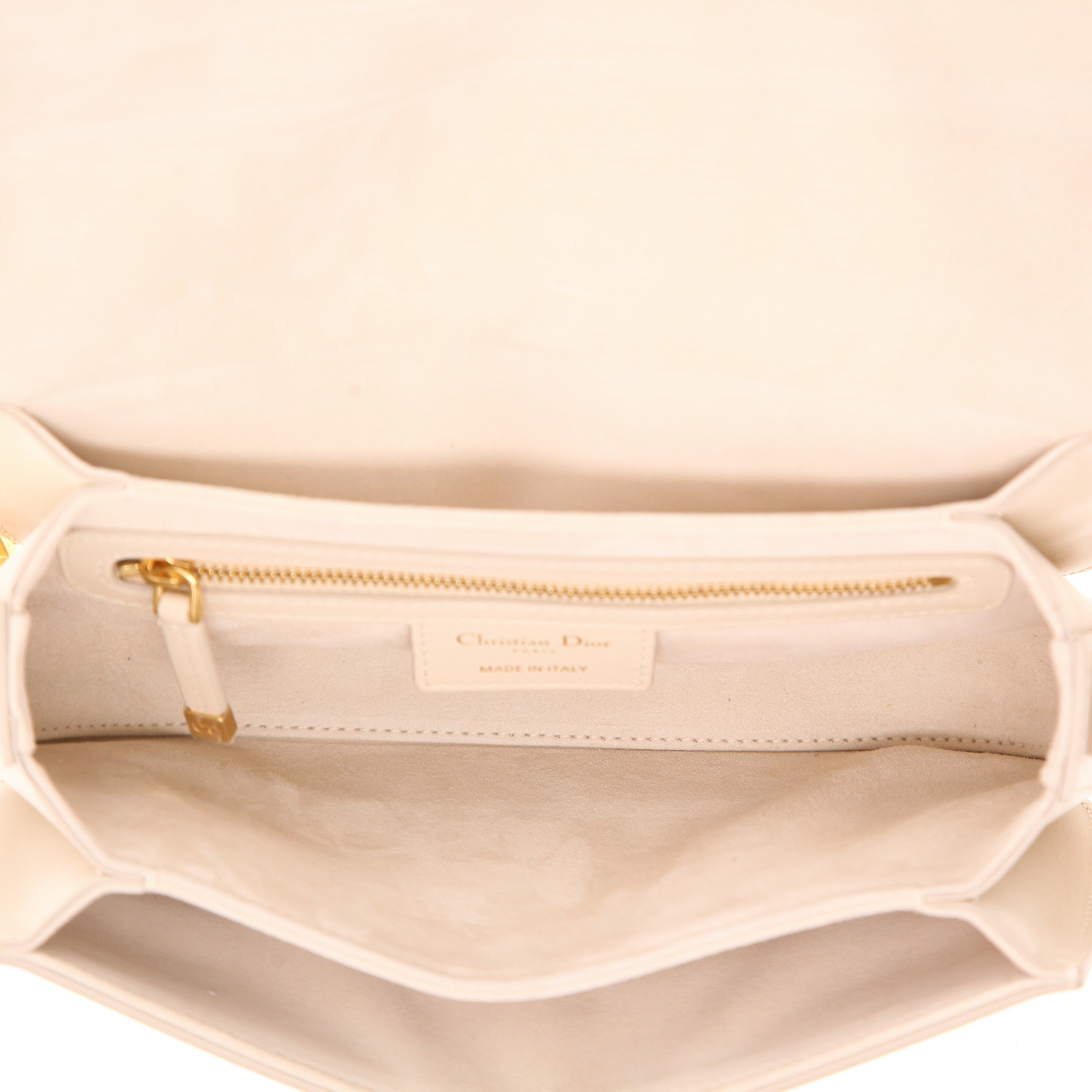 Sac bandoulière Dior  30 Montaigne Avenue en cuir beige - Detail D3