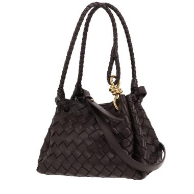 Bolso bandolera Bottega Veneta  Parachute  modelo pequeño  en cuero intrecciato marrón