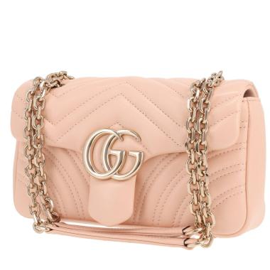 Gucci  GG Marmont medium model  shoulder bag  in pink quilted leather