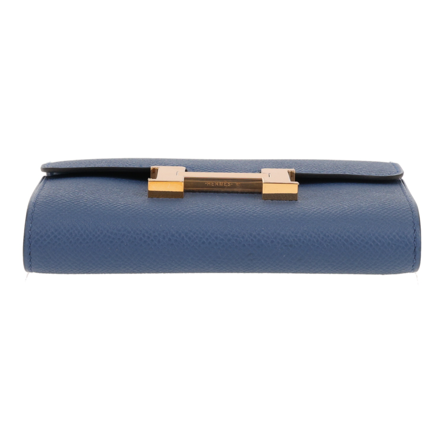 Billetera Hermès  Constance Wallet en cuero epsom azul - Detail D1