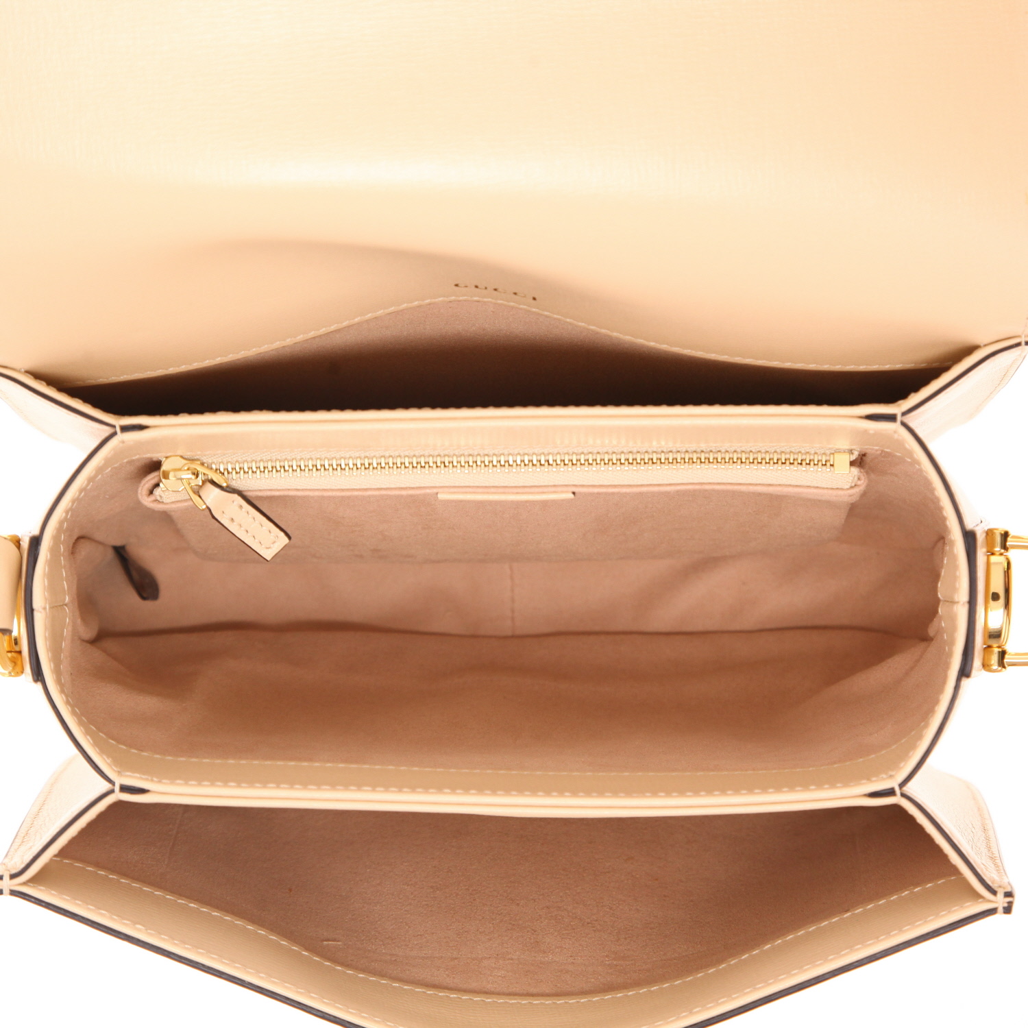 Bolso de mano Gucci  1955 Horsebit en cuero beige - Detail D3