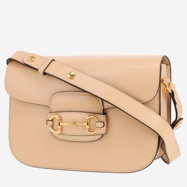 Borsa Gucci  1955 Horsebit in pelle beige