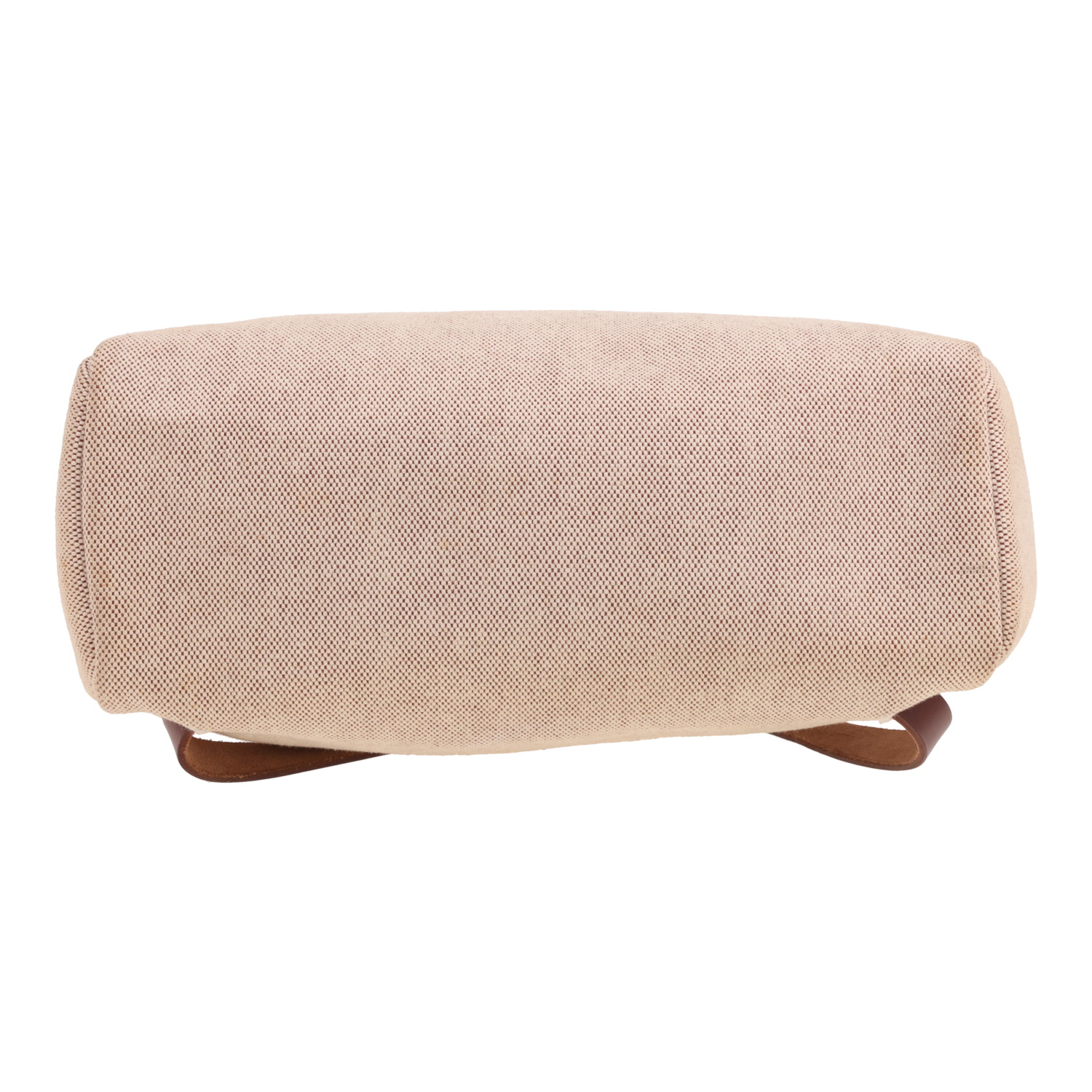 Mochila Hermès  Herbag - Backpack en lona beige y cuero marrón - Detail D1