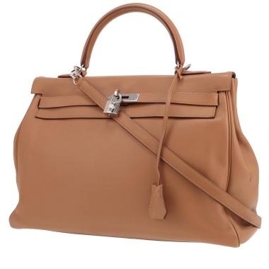 Sac à main Hermès  Kelly 35 cm en cuir Swift beige