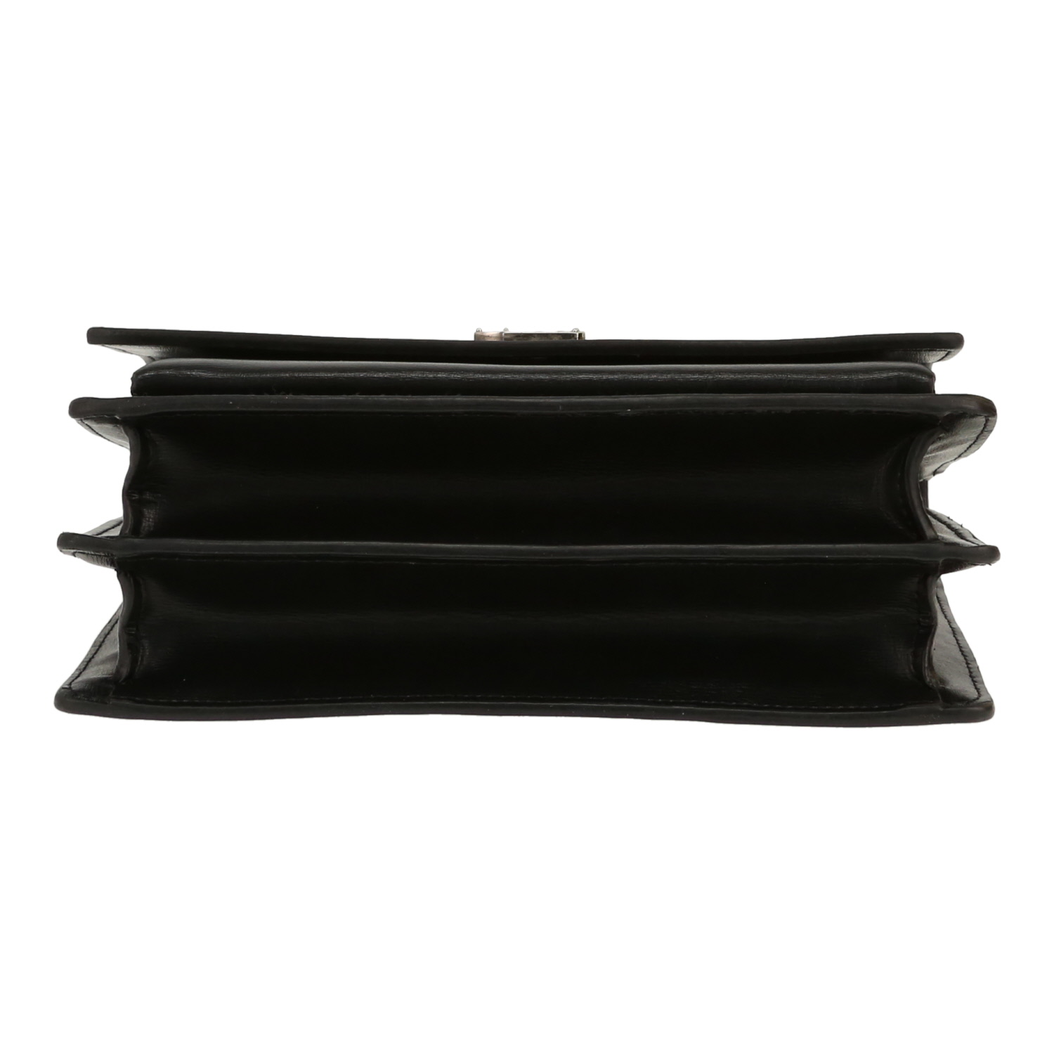 Bolso bandolera Saint Laurent  Sunset modelo mediano  en cuero negro - Detail D1