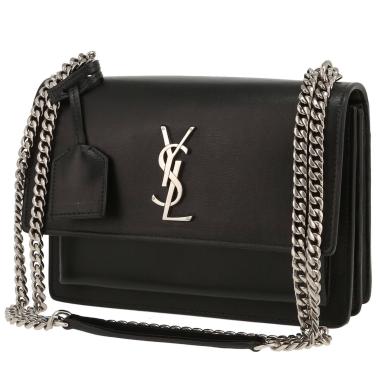 Borsa a tracolla Saint Laurent  Sunset modello medio  in pelle nera