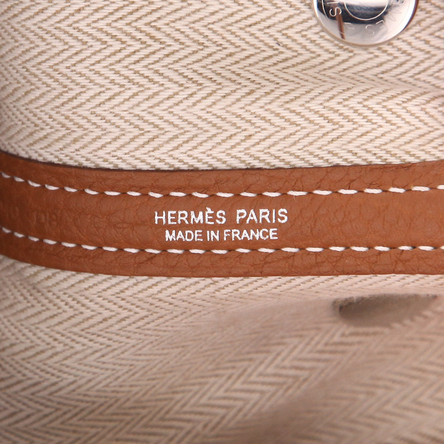Sac cabas Hermès  Garden Party 30 cm en cuir togo gold - Detail D2