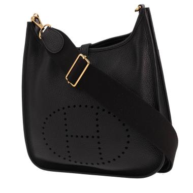 Bolso bandolera Hermès  Evelyne 29 cm en cuero togo negro