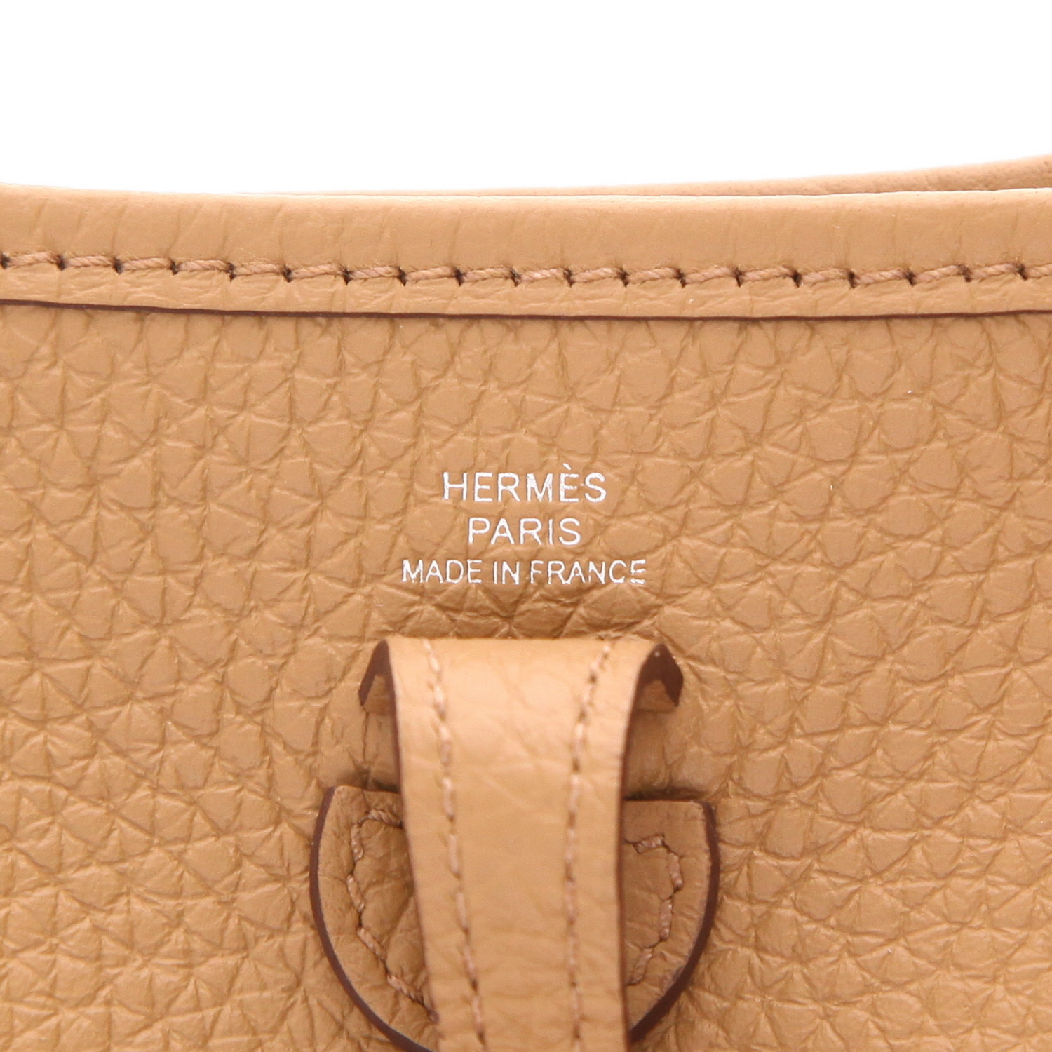 Borsa a tracolla Hermès  Mini Evelyne in pelle taurillon clemence Biscuit - Detail D2
