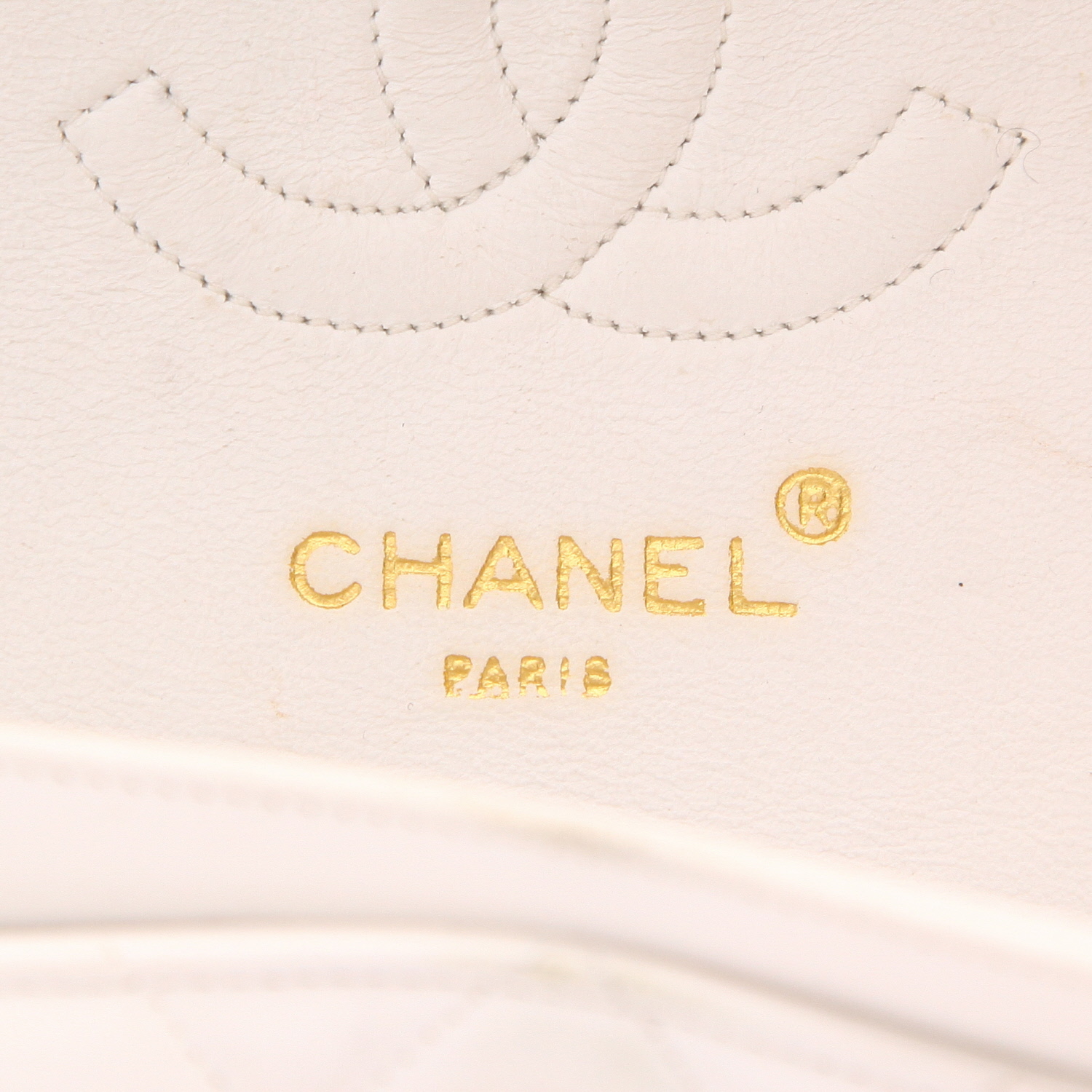 Sac à main Chanel  Vintage en cuir matelassé blanc - Detail D2