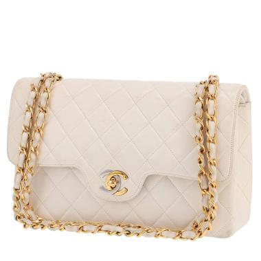 Bolso de mano Chanel  Vintage en cuero acolchado blanco