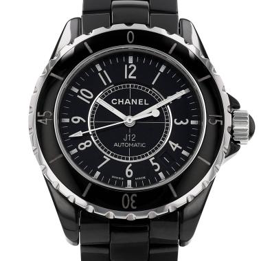 Chanel J12  in ceramic black and stainless steel Ref: Chanel - H0685  Circa 2010