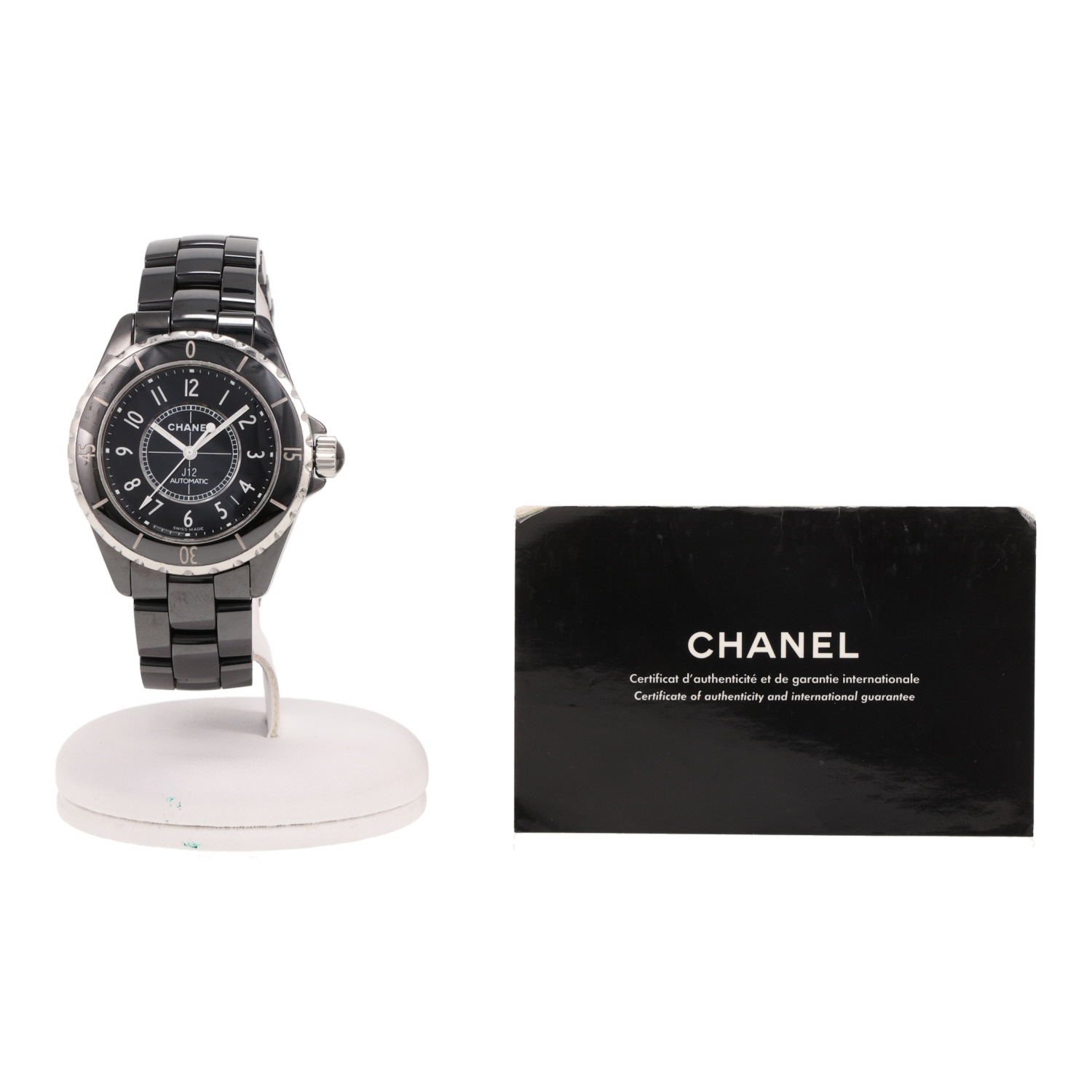Chanel J12  in ceramic black and stainless steel Ref: Chanel - H0685  Circa 2010