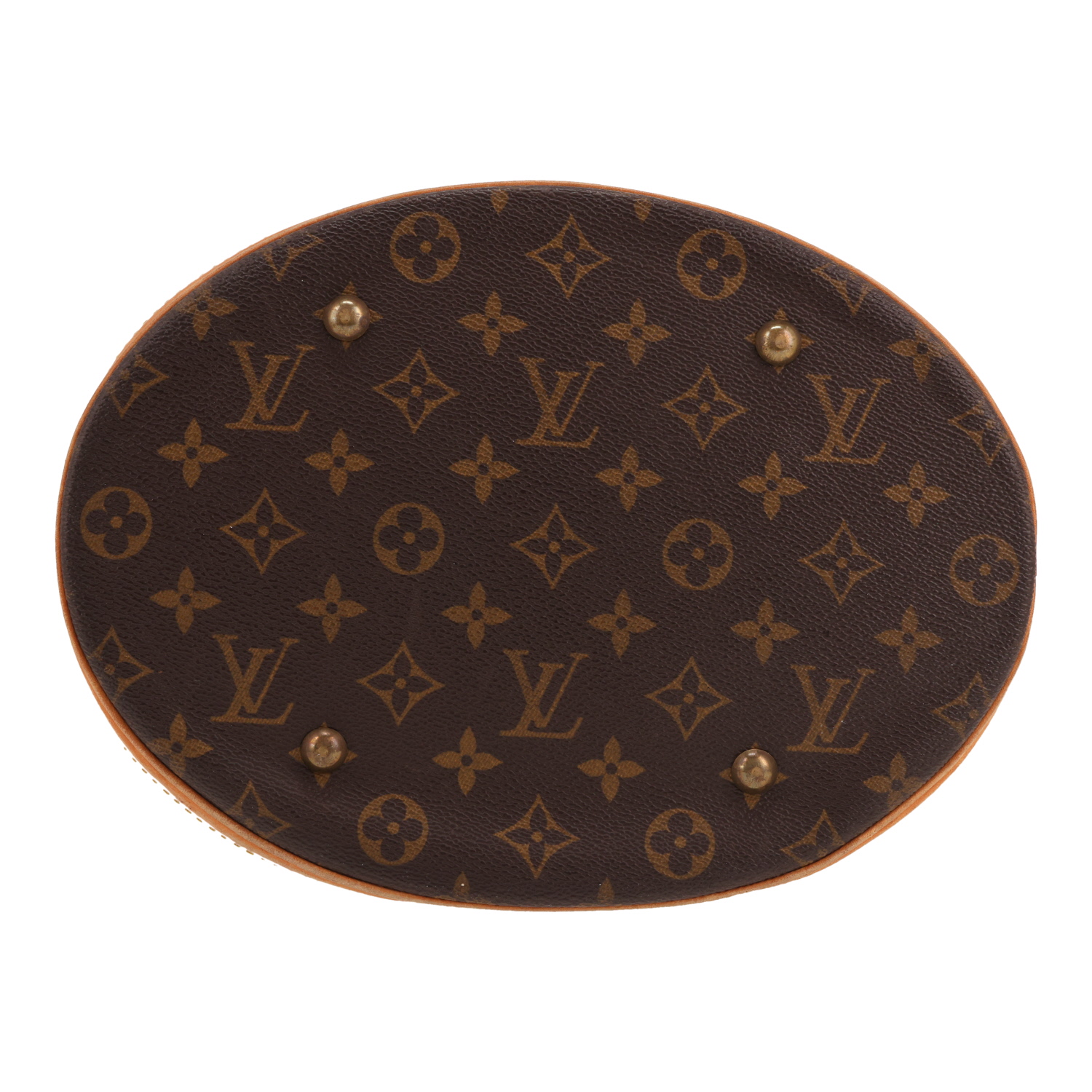 Louis Vuitton  Bucket handbag  in brown monogram canvas  and natural leather - Detail D1
