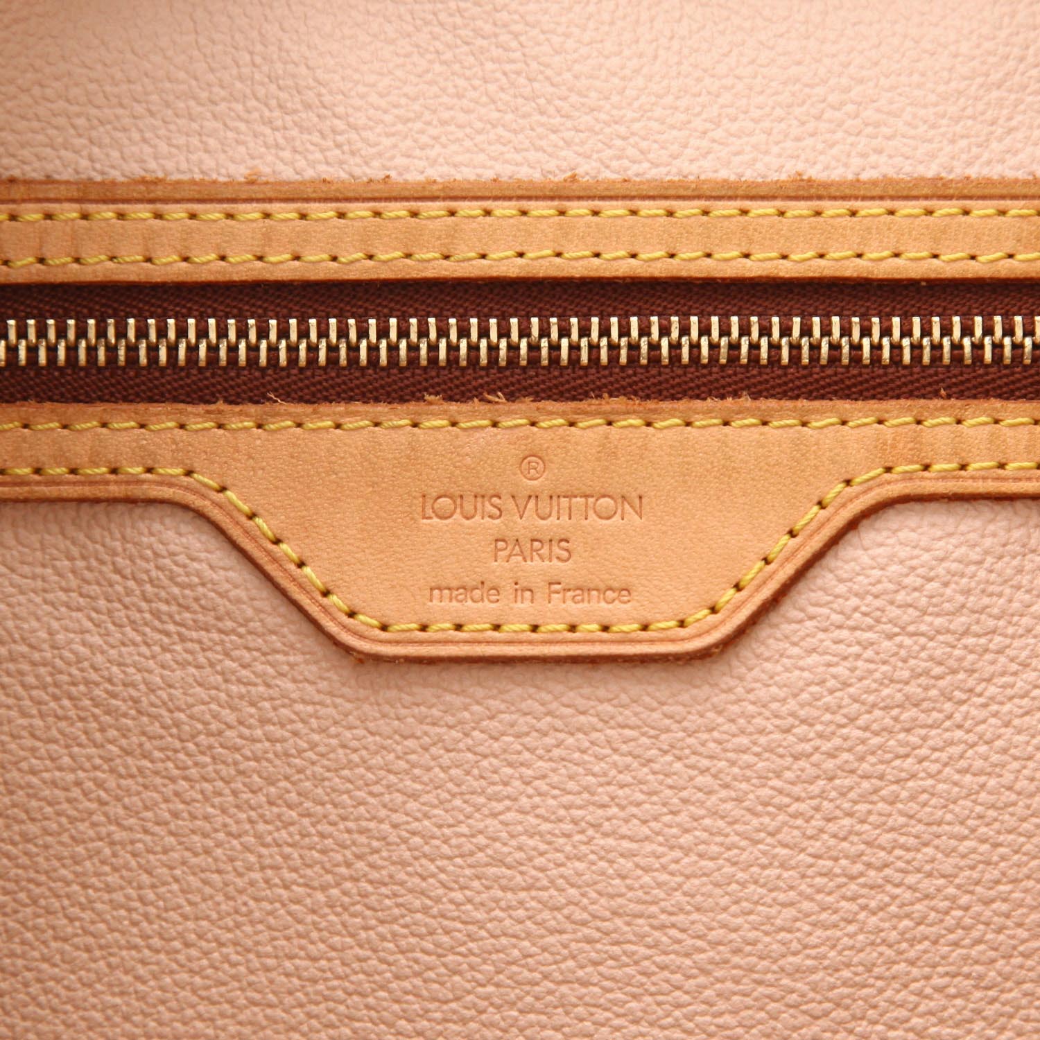 Borsa Louis Vuitton  Bucket in tela monogram marrone e pelle naturale - Detail D2