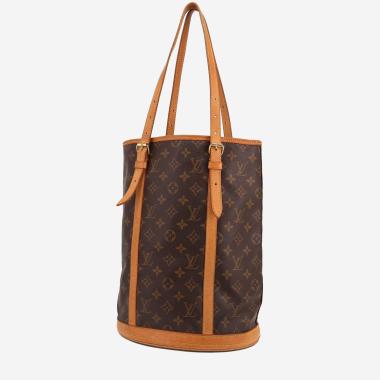 Louis Vuitton  Bucket handbag  in brown monogram canvas  and natural leather