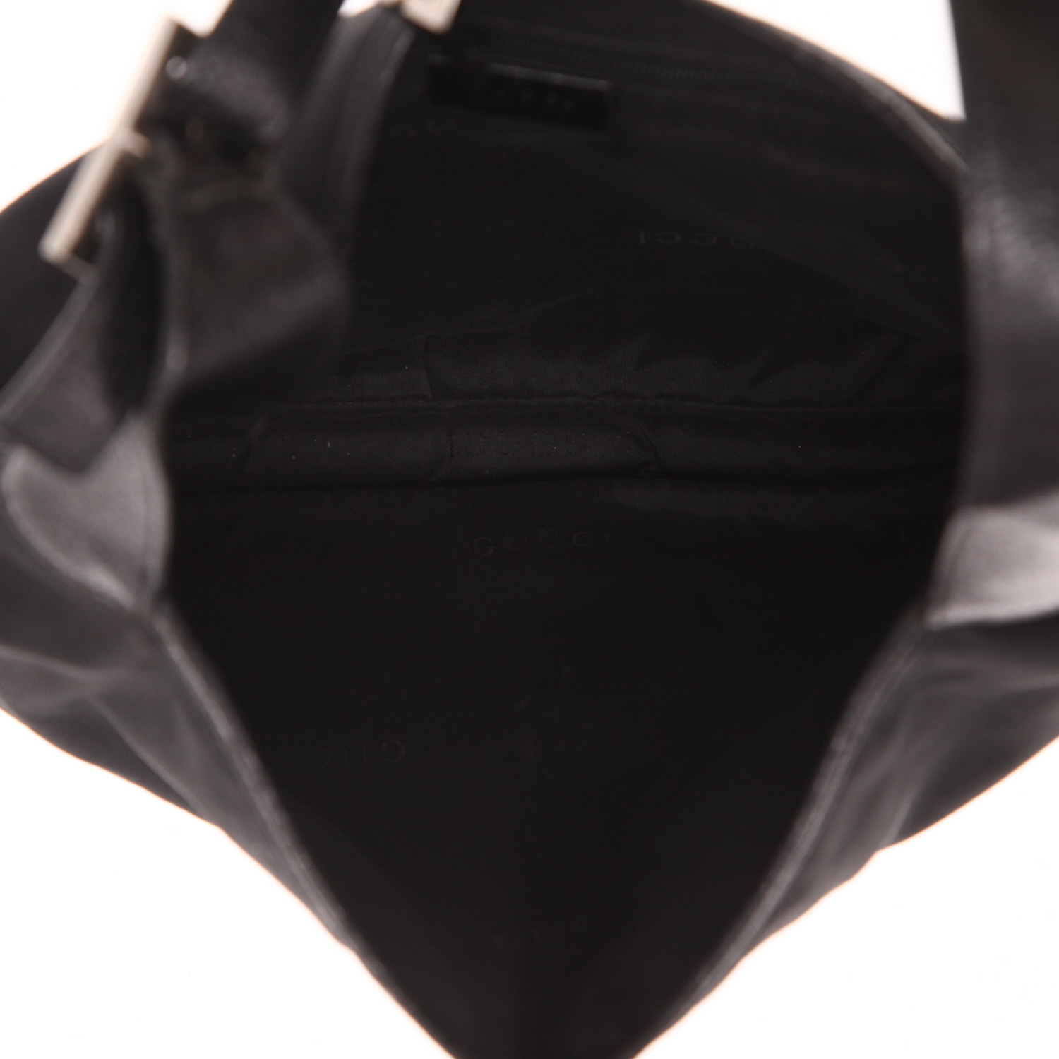 Bolso de mano Gucci  Jackie en cuero negro y lona negra - Detail D3