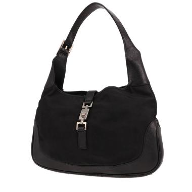 Gucci  Jackie handbag  in black leather  and black canvas