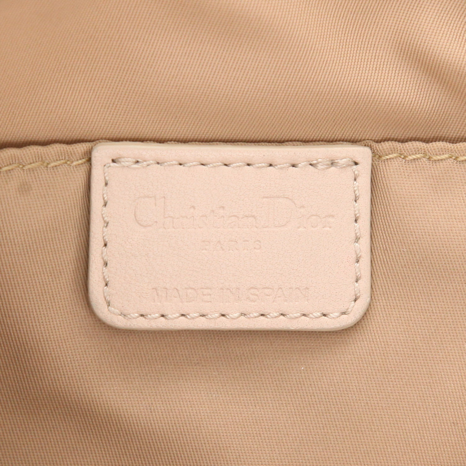 Dior  Vintage handbag  in beige monogram canvas Oblique  and beige leather - Detail D2