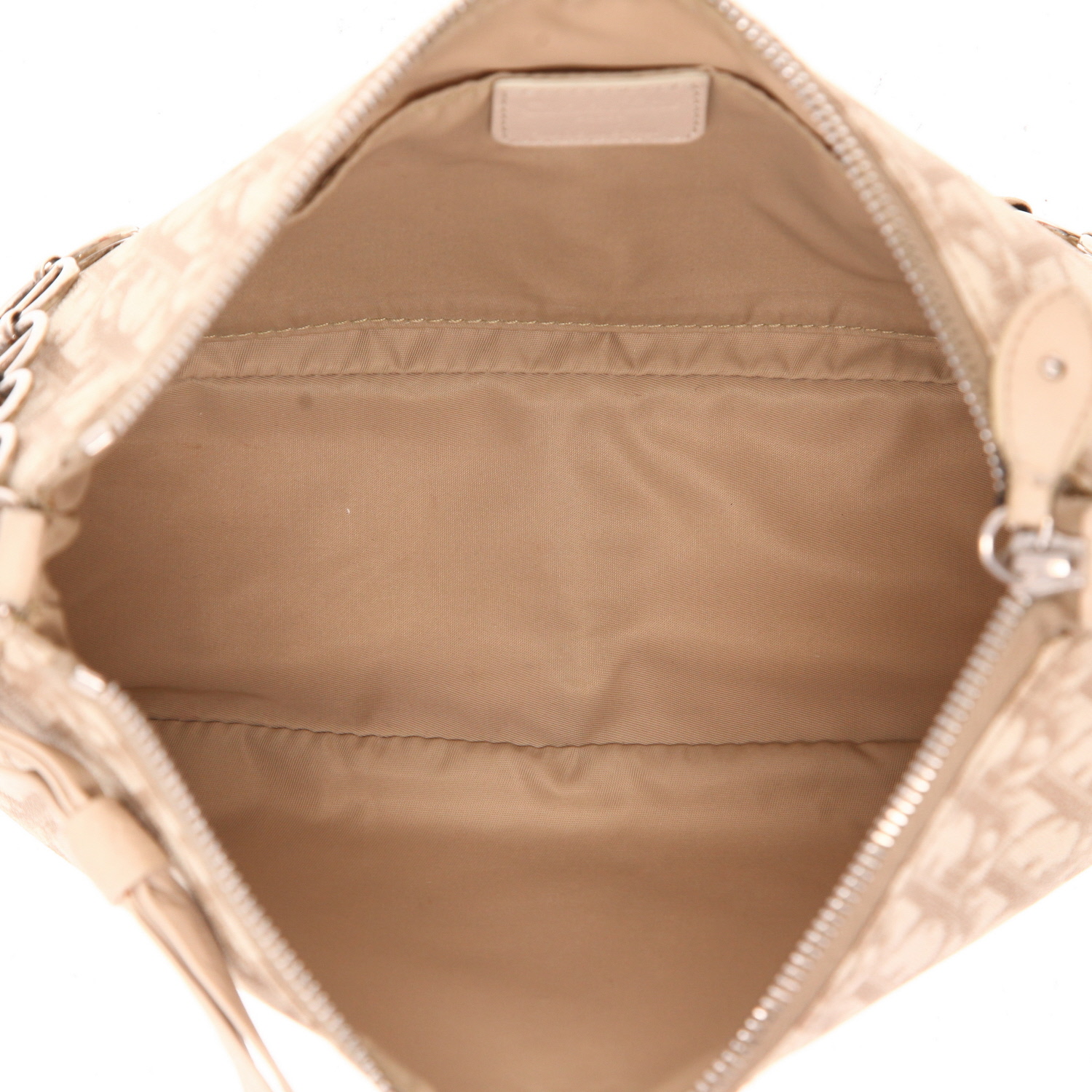 Dior  Vintage handbag  in beige monogram canvas Oblique  and beige leather - Detail D3