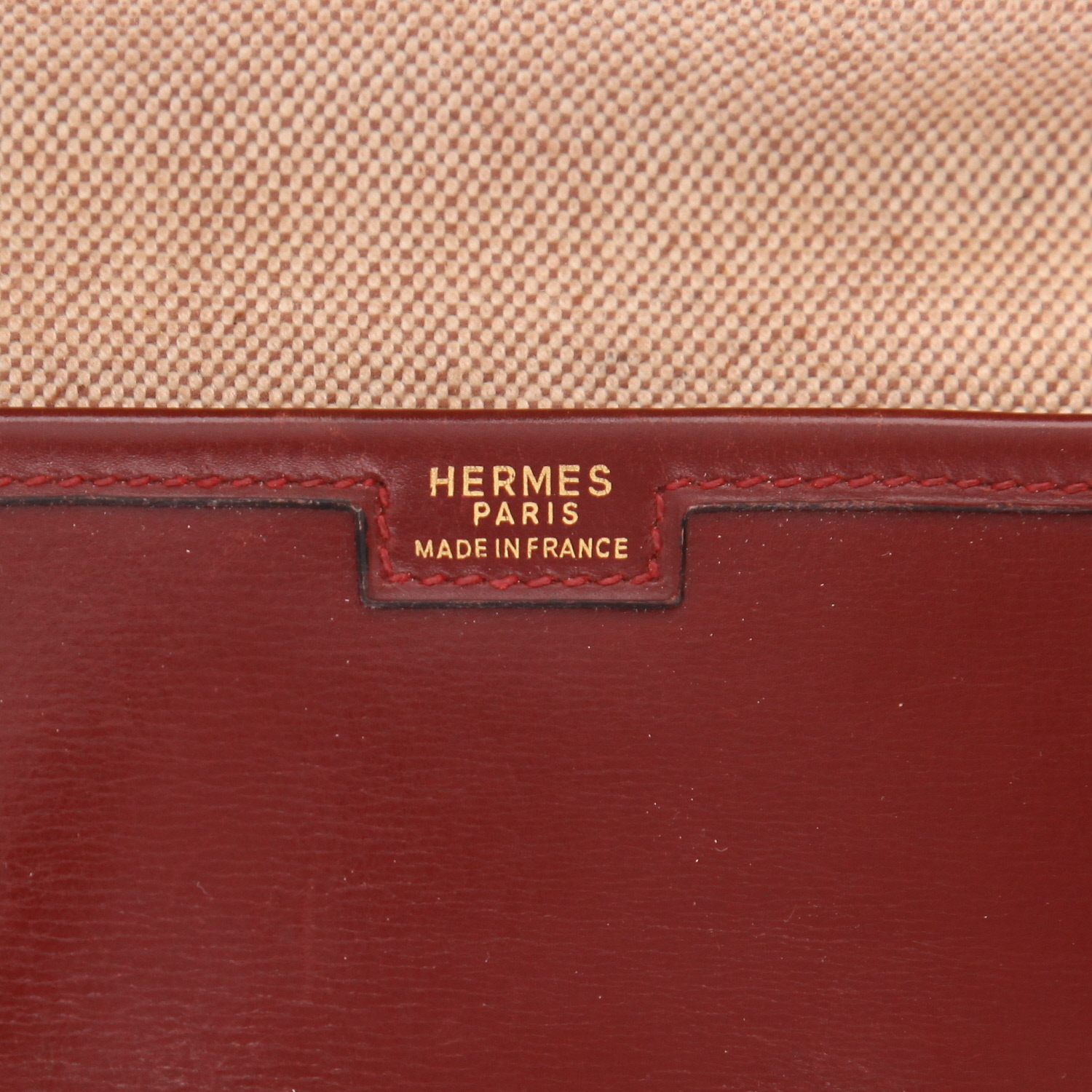 Pochette Hermès  Jige in pelle box bordeaux - Detail D2