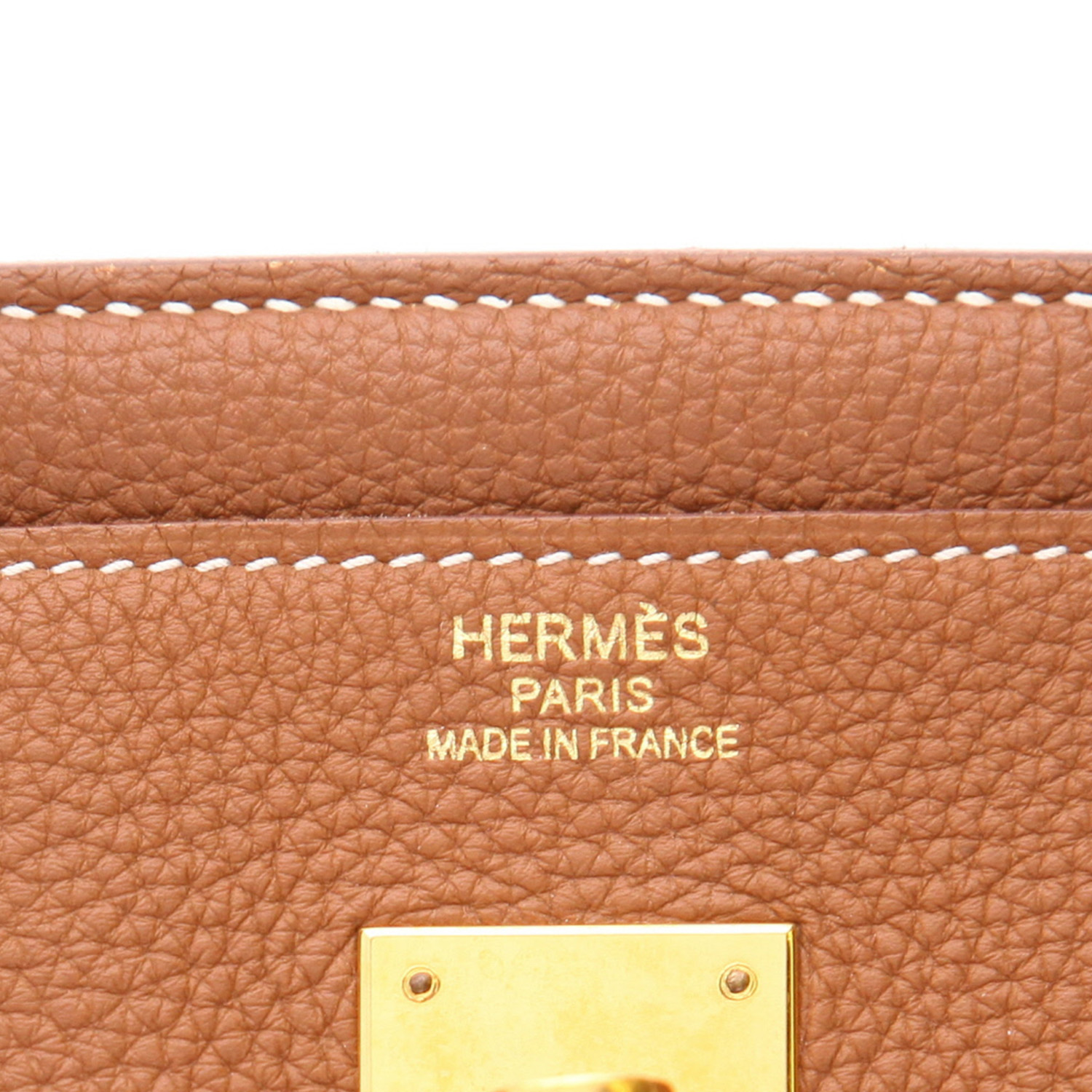 Hermès  Birkin 40 cm handbag  in gold togo leather - Detail D2