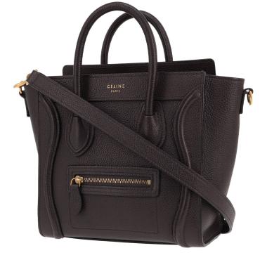 Bolso de mano Celine  Luggage Micro en cuero granulado negro