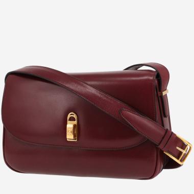 Sac bandoulière Celine   en cuir bordeaux